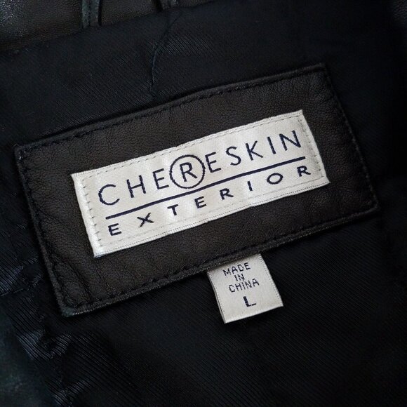 Chereskin Exterior Soft Leather Jacket LARGE Mens FLAWS Quilted Lining 48" Chest - Picture 11 of 16